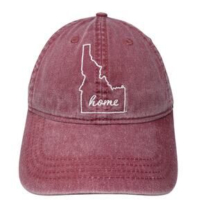 Idaho Home Free Slideback Baseball Cap Red One Size Adjustable Embroidered